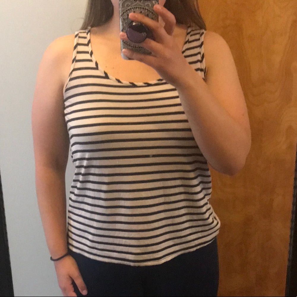 Black and Tan Striped Tank Top